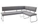 Eckbank >Muvo II< in grau aus Polyurethan - 200x86x60cm (BxHxT)