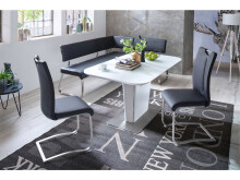 Eckbank >Muvo II< in Schwarz aus Polyurethan - 200x86x60cm (BxHxT)