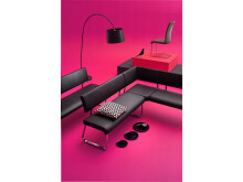 Eckbank >Muvo II< in Schwarz aus Polyurethan - 200x86x60cm (BxHxT)