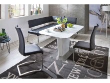 Eckbank >Muvo II< in Schwarz aus Polyurethan - 200x86x60cm (BxHxT)