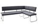 Eckbank >Muvo II< in Schwarz aus Polyurethan - 200x86x60cm (BxHxT)