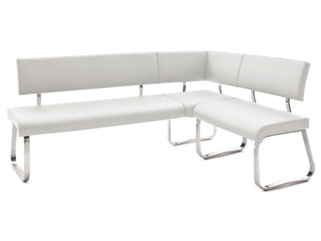 Eckbank >Muvo II< in Weiß aus Polyurethan - 200x86x60cm (BxHxT)