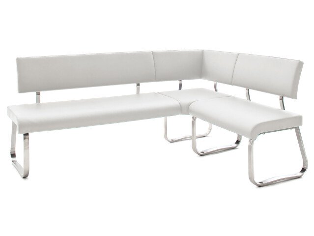 Eckbank >Muvo II< in Weiß aus Polyurethan - 200x86x60cm (BxHxT)