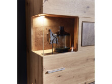 Vitrine >Springhill< in Artisan Eiche aus Metall - 65x205x37cm (BxHxT)