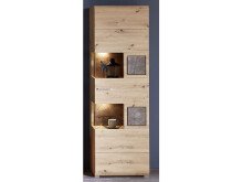 Vitrine >Springhill< in Artisan Eiche aus Metall - 65x205x37cm (BxHxT)