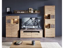 Vitrine >Springhill< in Artisan Eiche aus Metall - 65x205x37cm (BxHxT)