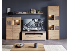 Vitrine >Springhill< in Artisan Eiche aus Metall - 80x139x37cm (BxHxT)