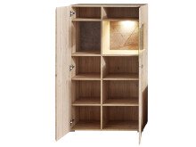 Vitrine >Springhill< in Artisan Eiche aus Metall - 80x139x37cm (BxHxT)