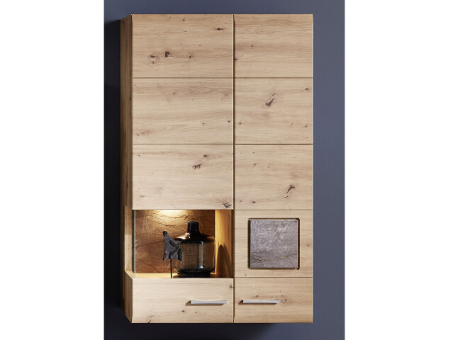 Hängevitrine >Springhill< in Artisan Eiche aus Metall - 80x136x37cm (BxHxT)