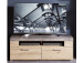 TV-Board >Springhill< in Artisan Eiche aus Metall - 140x51x47cm (BxHxT)