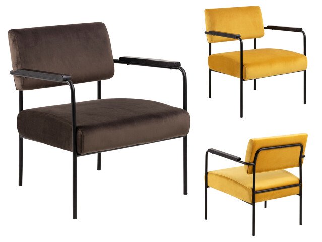 Relaxsessel >Clementia I< in Schwarz/matt aus Metall - 66,5x77x67cm (BxHxT)