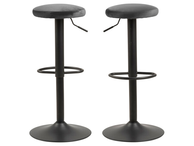 Barhocker >Filbert I< (2er Set) in Dunkelgrau aus Metall - 40x82x40cm (BxHxT)