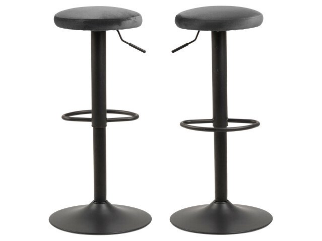 Barhocker >Filbert I< (2er Set) in Dunkelgrau aus Metall - 40x82x40cm (BxHxT)
