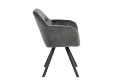 Armlehnstuhl >Lorin I< in Schwarz/matt aus Metall - 57,5x81,5x61,5cm (BxHxT)