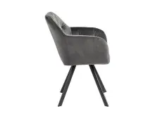 Armlehnstuhl >Lorin I< in Schwarz/matt aus Metall - 57,5x81,5x61,5cm (BxHxT)