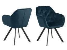 Armlehnstuhl >Lorin I< in Schwarz/matt aus Metall - 57,5x81,5x61,5cm (BxHxT)