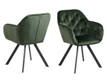 Armlehnstuhl >Lorin I< in Schwarz/matt aus Metall - 57,5x81,5x61,5cm (BxHxT)