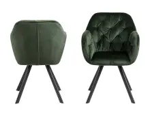 Armlehnstuhl >Lorin I< in Schwarz/matt aus Metall - 57,5x81,5x61,5cm (BxHxT)