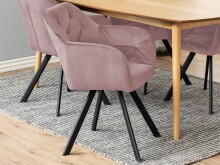 Armlehnstuhl >Lorin I< in Schwarz/matt aus Metall - 57,5x81,5x61,5cm (BxHxT)