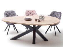 Armlehnstuhl >Lorin I< in Schwarz/matt aus Metall - 57,5x81,5x61,5cm (BxHxT)