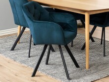 Armlehnstuhl >Lorin I< in Schwarz/matt aus Metall - 57,5x81,5x61,5cm (BxHxT)