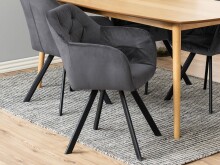 Armlehnstuhl >Lorin I< in Dunkelgrau aus Metall - 57,5x81,5x61,5cm (BxHxT)