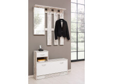 Garderoben-Set >Renton< in Weiß - 100x180x25cm (BxHxT)