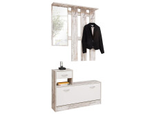 Garderoben-Set >Renton< in Weiß - 100x180x25cm (BxHxT)