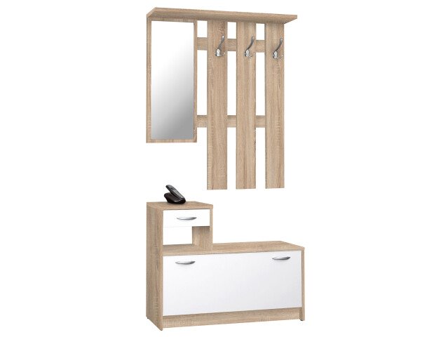 Garderoben-Set >Renton< in Sonoma-Eiche - 100x180x25cm (BxHxT)