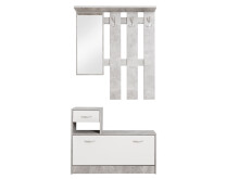 Garderoben-Set >Renton< in Strukturbeton Nachbildung - 100x180x25cm (BxHxT)