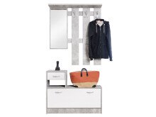 Garderoben-Set >Renton< in Strukturbeton Nachbildung - 100x180x25cm (BxHxT)