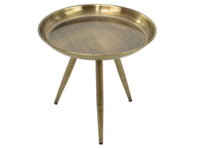 Beistelltisch >Inverell< in Gold verchromt aus Stahl - 40x38x40cm (BxHxT)