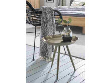 Beistelltisch >Inverell< in Gold verchromt aus Stahl - 40x38x40cm (BxHxT)