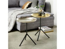 Beistelltisch >Monreale< (2-er Set) in Messing Silber - 43x53x43 (BxHxT)
