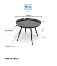 Couchtisch >Padraig< in Anthrazit aus Stahl verzinkt - 61x38x61cm (BxHxT)