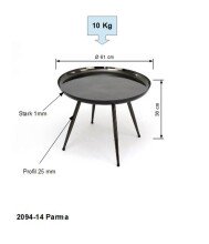 Couchtisch >Padraig< in Anthrazit aus Stahl verzinkt - 61x38x61cm (BxHxT)