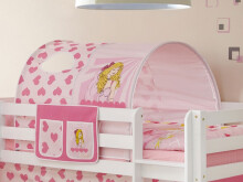 Kinderbett >Perth III< in Weiß aus Massivholz - 203x113x208cm (BxHxT)