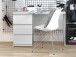 Schreibtisch >Balu< in Weiß Matt - 108x72,5x50cm (BxHxT)