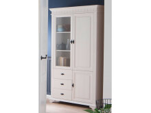 Vitrine >Lynea< in Weiß aus Glas - 112x196x41,5cm (BxHxT)