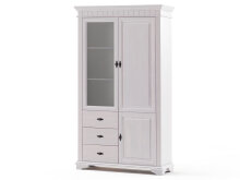 Vitrine >Lynea< in Weiß aus Glas - 112x196x41,5cm (BxHxT)