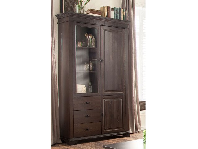 Vitrine >Lynea< in Rustikal aus Glas - 112x196x41,5cm (BxHxT)