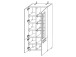 Vitrine >Lewes< in Graphit aus Kunststoff - 76x201x37cm (BxHxT)
