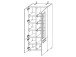 Vitrine >Lewes< in Graphit aus Kunststoff - 76x201x37cm (BxHxT)