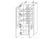 Vitrine >Lewes< in Graphit - 80x201x37cm (BxHxT)