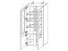 Vitrine >Lewes< in Graphit - 80x201x37cm (BxHxT)
