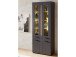 Vitrine >Lewes< in Graphit - 80x201x37cm (BxHxT)