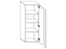 Hängeschrank >Lewes< in Graphit aus Kunststoff - 36x128x37cm (BxHxT)
