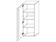 Hängeschrank >Lewes< in Graphit aus Kunststoff - 36x128x37cm (BxHxT)