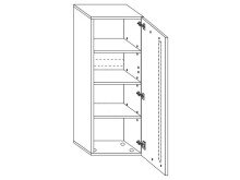 Hängeschrank >Lewes< in Graphit aus Kunststoff - 36x128x37cm (BxHxT)