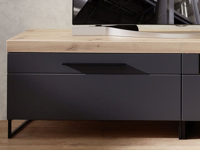 TV-Board >Lewes< in Graphit aus Kunststoff - 96x55x44cm (BxHxT)